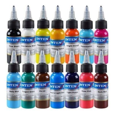 14-Color Authentic Tattoo Ink - Intenz USA Set, 1oz/30ml for Permanent Makeup