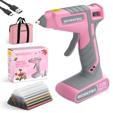 WORKPRO 7.2V Cordless Hot Glue Gun Dual-Temp 50PC Glue Sticks 2600mAh Type-C NEW