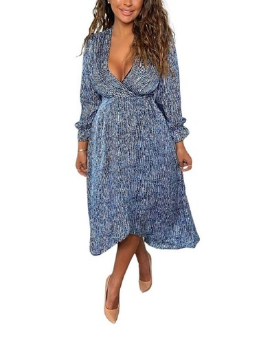Printed Tie Side Wrap Over Midi Dress 