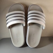 Adidas Adilette Platform Slides - Cloud White Zero Metalic Grey IE9703 Men's 7