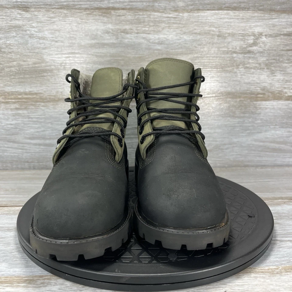 Timberland 6 Botas de Invierno Forradas de Vellón Verde Hoja de Uva Negras Juveniles 6 Mujeres 7.5 Foto 2 de 4