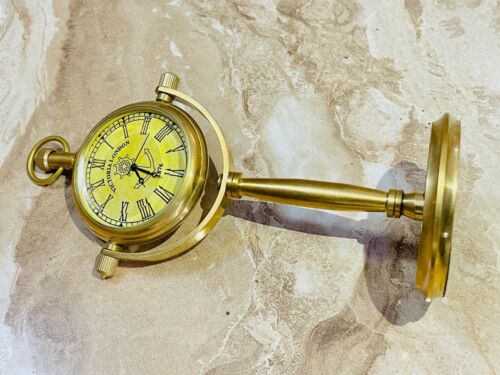 Vintage 6" Brass Engraved Table Clock, Classic Victorian Desk Clock home decor - Picture 4 of 5