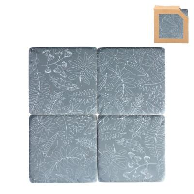 Grau Botanisch Untersetzer, Tee Getränke Untersetzer, Tropische Blätter Küche Geschenk