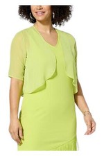 Antthony Women's Short-Sleeve Chiffon Bolero Citrine