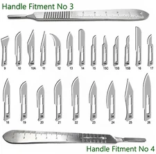 100 Sterile Surgical Blades with FREE Scalpel Knife Handle Medical Dental Tools