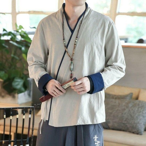 Mens Chinese Traditional Cotton Linen 