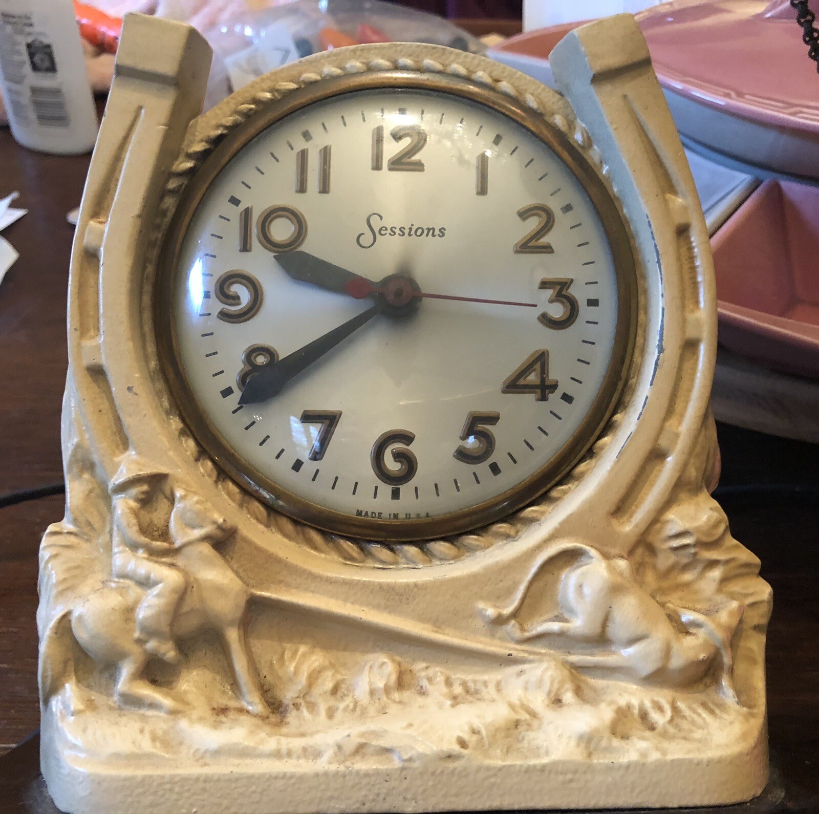Breyer Vintage Palomino Western Horse Mantle Clock by Sessions eBay