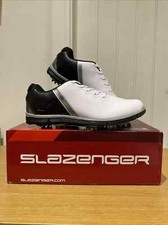 Image of SLAZENGER V100 MENS GOLF SHOES, BRAND NEW, SIZE 8 UK WHITE BLACK SILVER  Y57