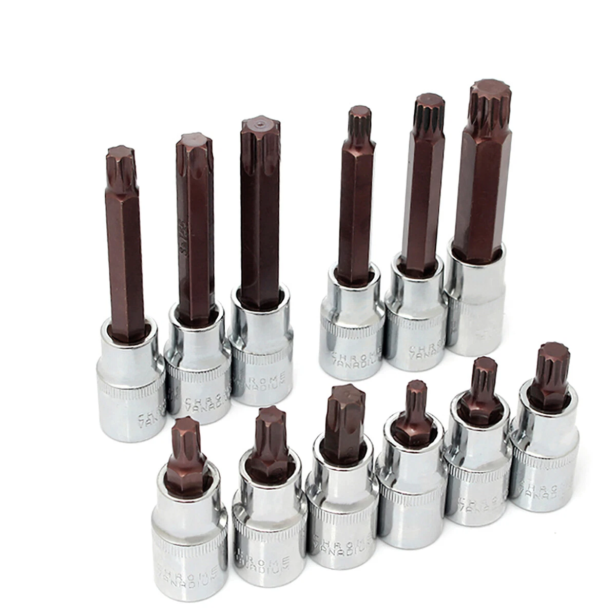Triple Square 12 Point Spline Bit socket Drive 1 2