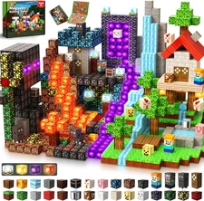 200 PCS Magnetic Blocks with Light up Blocks - Magnetic Building Blocks, Magneti