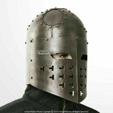 Viking Spangenhelm Helmet 16G Steel Medieval Armor for LARP Cosplay