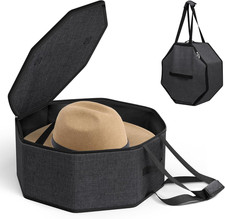 Hat Box for Travel and Storage, Collapsible Cowboy Cap Organizer for Closet with