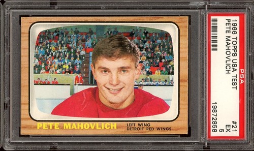 Pete Mahovlich #21 1966 Topps USA Test card