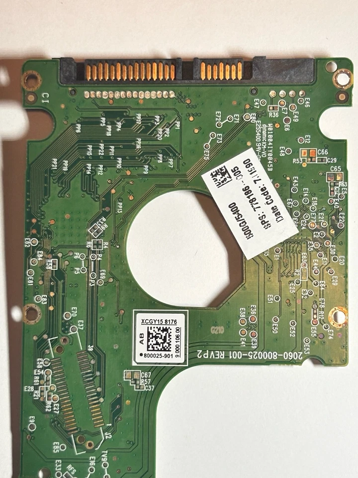 Placa de circuito HDD PCB 2060-800025-001 REV P2 ESMT M13S128168A Marvell 88i4748-TF Foto 2 de 2