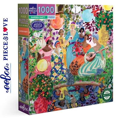 eeBoo GARTENPARTY 1000 Teile Quadratisches Puzzle Super Deluxe PZTGPY