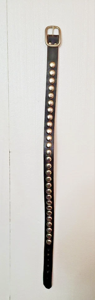 Cinturón de cuero tachonado vintage años 80 motocicleta cuero de vaca motociclista punk negro 31-36 Foto 4 de 4