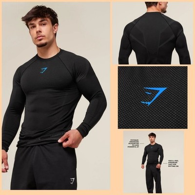 Gymshark Onyx 5.0 Seamless Long Sleeve T-Shirt - Black/Onyx Grey