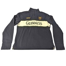 Guinness Official Merchandise XL Sweatshirt Navy Blue Quarter Button Fleece