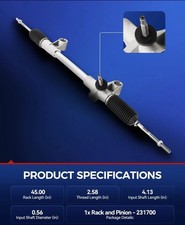 Kax Manual Steering Rack And Pinion Compatible Ford Mustang Ii 1974-1978 Pinto