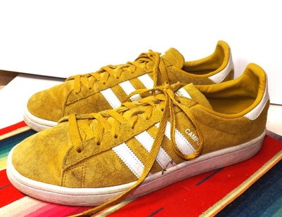 ADIDAS Campus SNEAKERS Vtg Low Athletic Shoes Mustard Gold Suede Men 11 CM8444