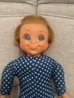 Ms. Beasley Doll Soft Body Vinyl Face Blue Eyes Blonde Straight Hair Polka Dot — photo 2