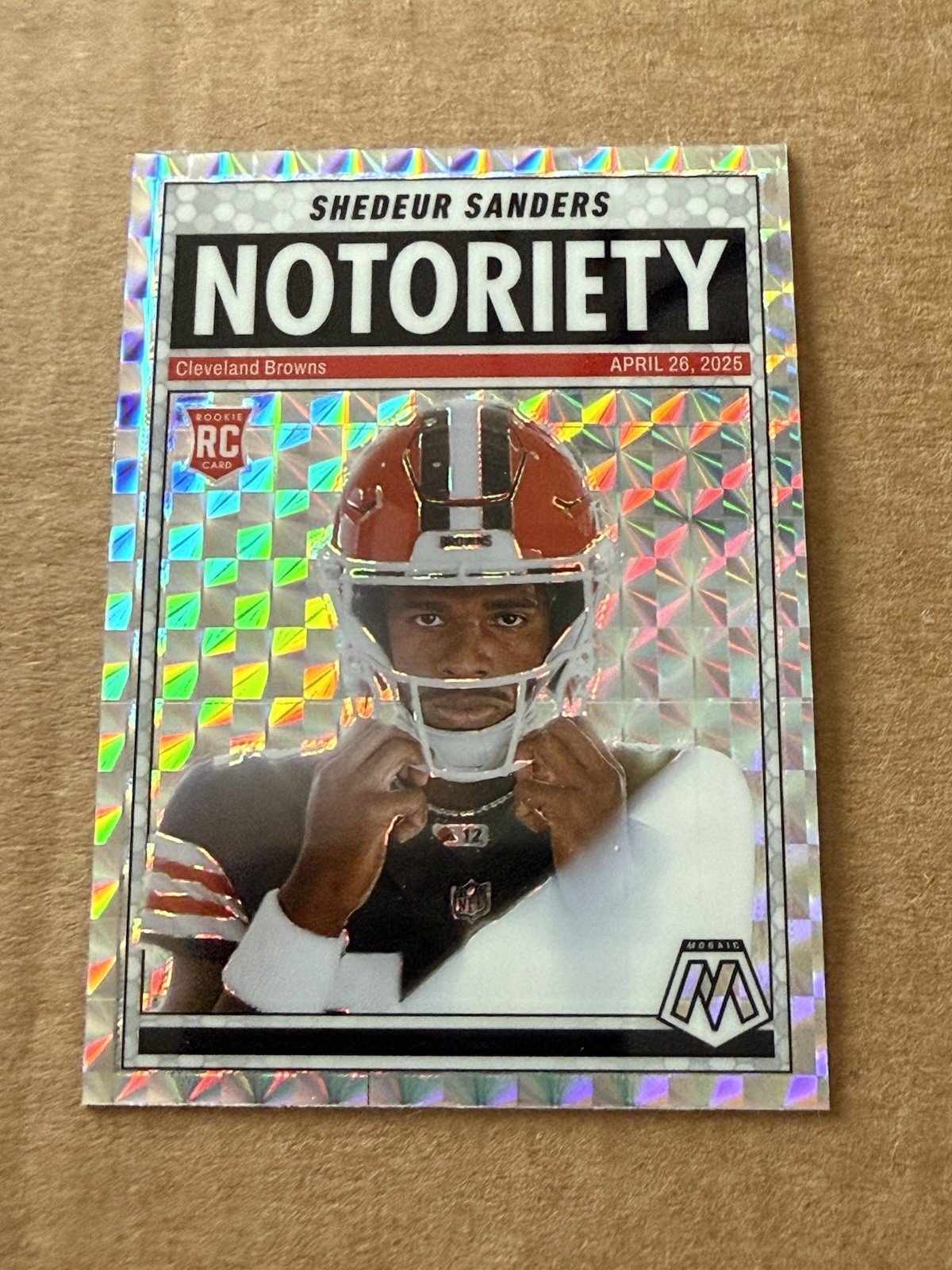 2025 Mosaic Shedeur Sanders Notoriety Silver Mosaic Prizm Rookie Card 13 RC