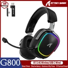 ATTACK SHARK G800 Wireless Gaming Headset Detachable Mics, Aluminum Alloy Frame