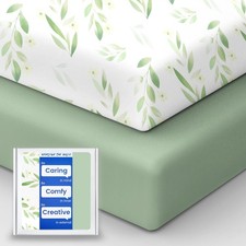 2 Pack 28x52x9 Inch Premium Soft Stretch Baby Crib Mattress Fitted Sheet Pocket
