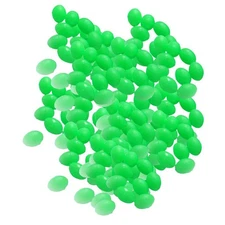 100PCS Hard Plastic Green Luminous Glow Bead, 2x3mm/4x5mm/6x10mm