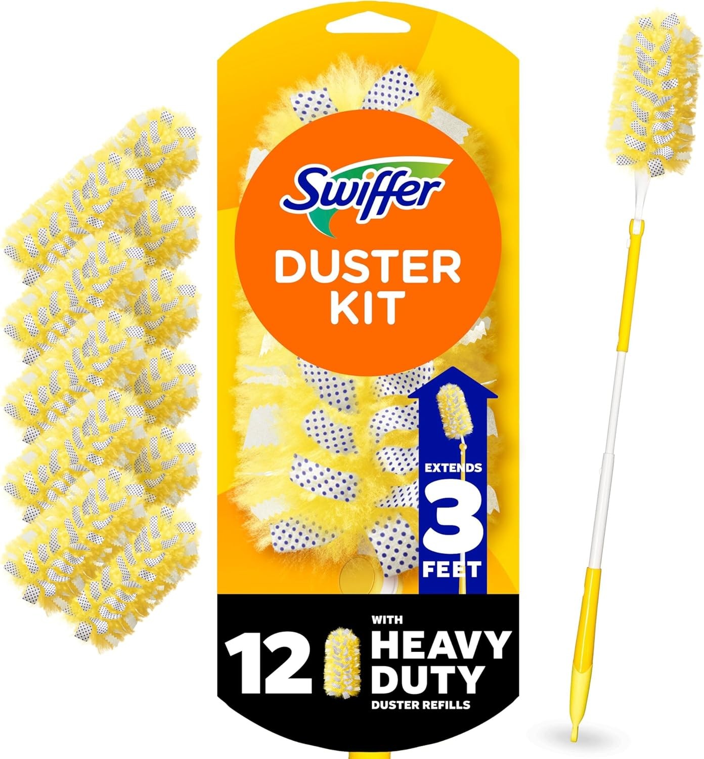 Swiffer Duster Kit with 3 ft Extendable Handle, Heavy Duty D