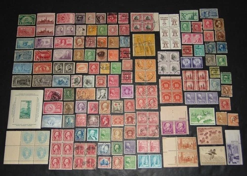OLD COLLECTION US STAMP LOT ACCUMULATION VINTAGE USED and MINT 175 STAMPS