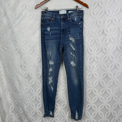 Celebrity Pink RE Generation Hydro High Rise Distressed Skinny Jeans Blue