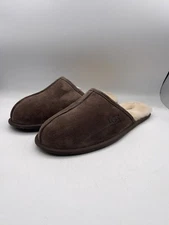 UGG Scuff Dark Brown Suede Lamb Wool Slip On Slippers Mens US Sz 14 / EU 48.5