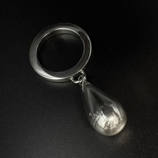 Gucci 925 Silver Interlocking GG Teardrop Ring Size 9 Authentic Men
