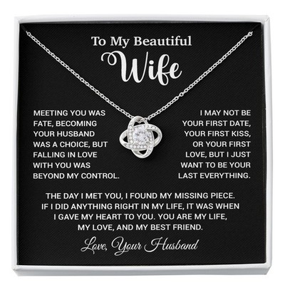 To My Wife Necklace, Gift From Husband, Wife Husband Necklace, Christmas Gift