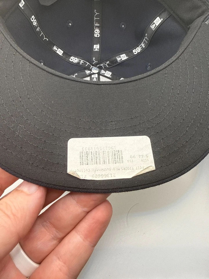 Gorra ajustada New Era 59Fifty Detroit Tigers azul marino y naranja talla 7 1/8 MLB Foto 2 de 4