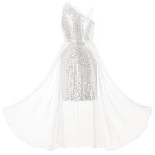 Girls Sequin Formal Dress Sequin Pageant Wedding Guest 10-12 Years Sliver