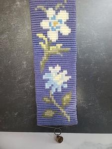 Vintage Brass Handle Floral Woven Wall Art Hanging With Bell