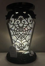 Bath & Body Works Water Globe Coffin 3-Wick Halloween Candle Holder Light Up