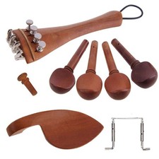 13Pcs 4/4-3/4 Jujube Wood Violin Accessories Kit, Tailpiece, Pegs, Chin Rest