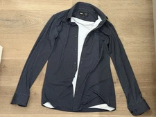 BOSS Hugo Boss Shirt Mens Small Blue Slim Fit Performance Dress Button Up