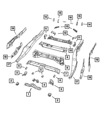 Genuine Mopar REAR SUSPENSION - CROSMEMBE | Mopar 68256664AA 68256664AB