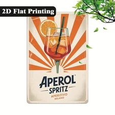 Vintage Aperol Spritz Metal Tin Signs - 8x12 Inch Rustic Bar Plaque, Signs 