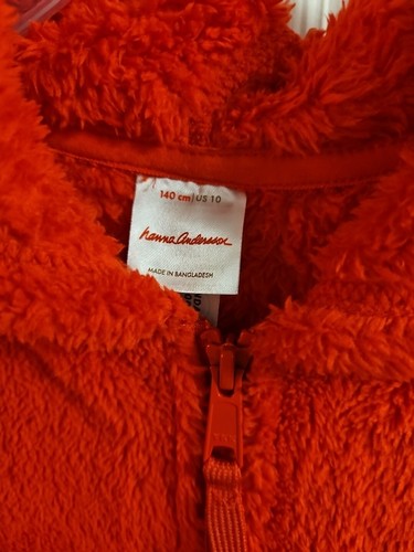 NWOT HANNA ANDERSSON RIBBON RED MARSHMALLOW FLEECE HOODIE JACKET 140 10 $58 - Picture 2 of 5