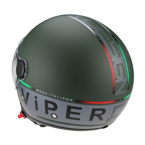 Jethelm Motorradhelm Rollerhelm Leder Fahrer Rennfahrer ECE2206 RSV19 Forza Grun - Bild 7 von 9
