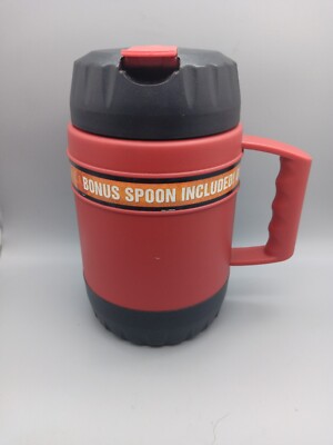 Stanley  17oz Red and Black Insulated Food Mug w/ Spoon in Lid
