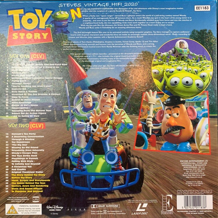 Toy Story (1995) PAL Laser Disc Animation Walt Disney Tom Hanks