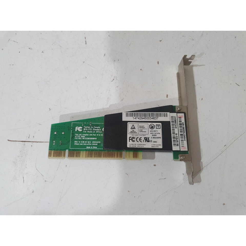 C-COM A03-147JPA 5619PSV-R Internal PCI Modem Card 2x Ethernet Port for Computer - Image 3 of 4