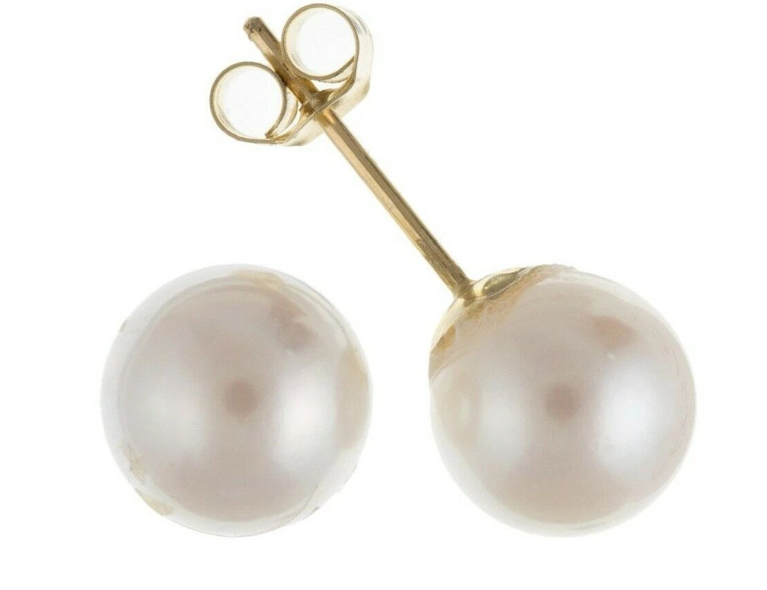 9ct gold freshwater pearl best sale earrings