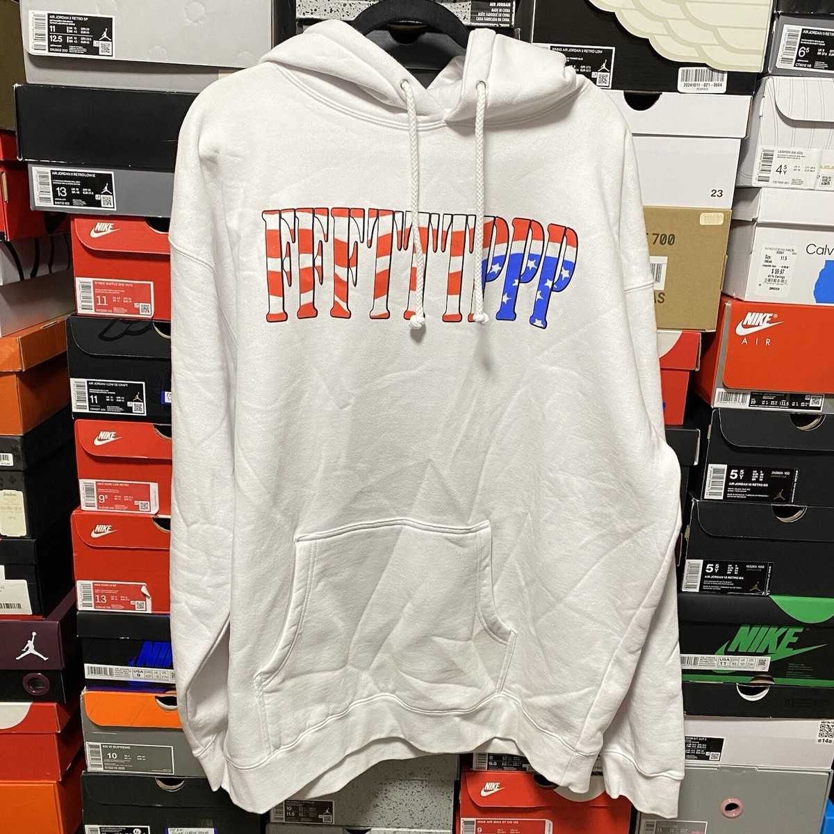 Size XL - FTP FFFTTTPPP Flag Hoodie Sweatshirt White Mens